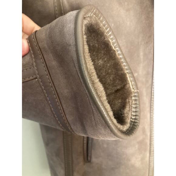 Lakeland Sheepskin Suede Leather Coat Britain Beautiful Vintage Sz M UK 12 US 10 - Picture 12 of 14